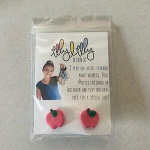 Clay Apple Earrings- perfect for teachers!